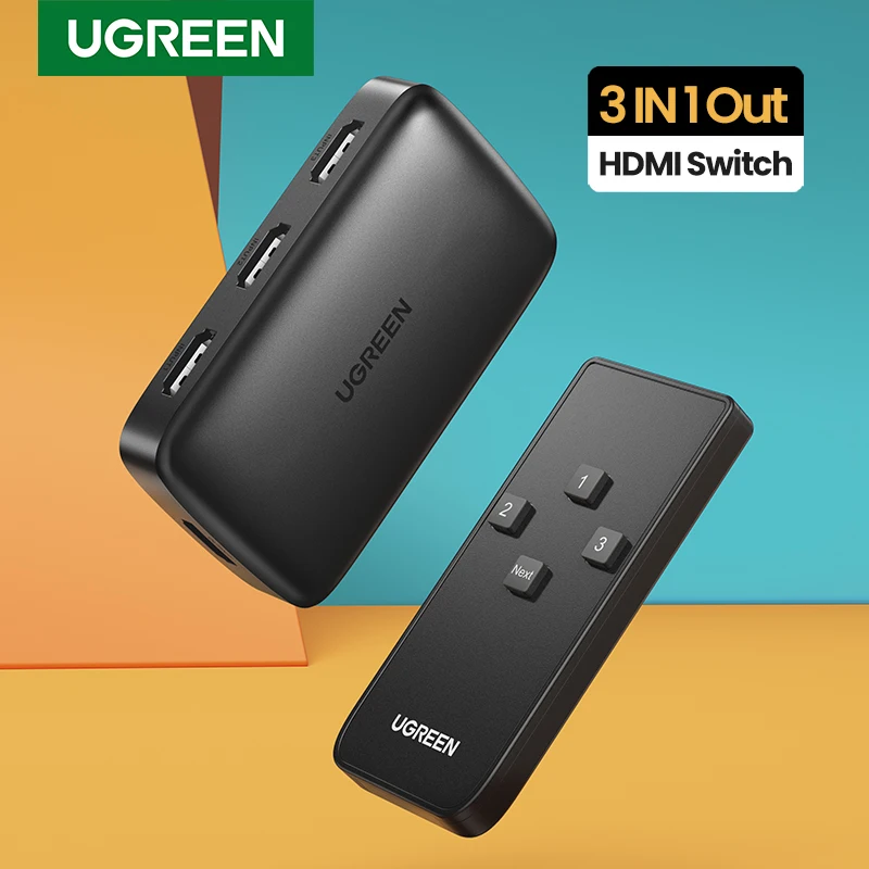 Ugreen HDMI переключатель для Xiaomi Mi Box 3 в 1 выход коммутатор 4 к/30 Гц ТВ приставки PS4 Переключатель 4K с контроллером