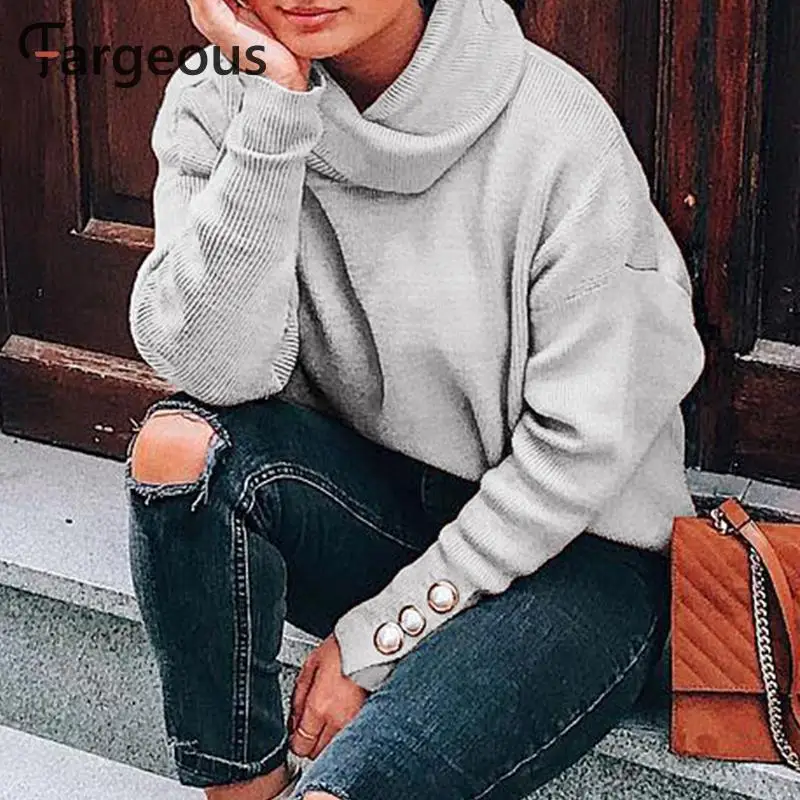  NLW Casual Turtleneck Sweatshirts Women Streetwear Fashion Button Sweat Hoodies 2019 Autumn Winter 