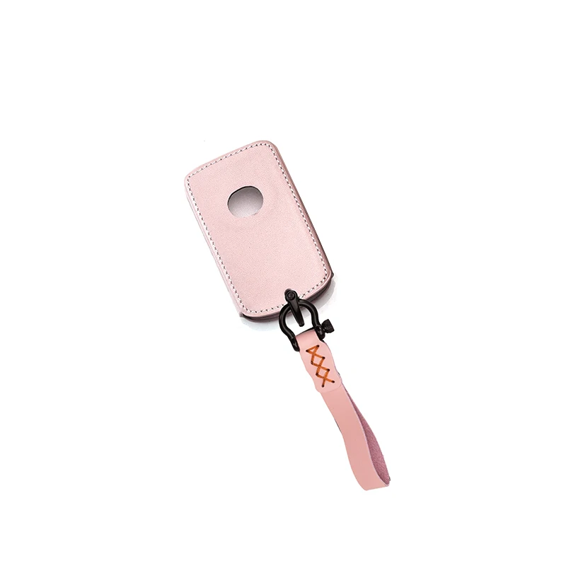 Автомобильный брелок из натуральной кожи с дистанционным управлением, чехол для Mazda 3 Alexa CX4 CX5 CX8 3 кнопки, умный дистанционный ключ для автомобиля - Название цвета: Розовый