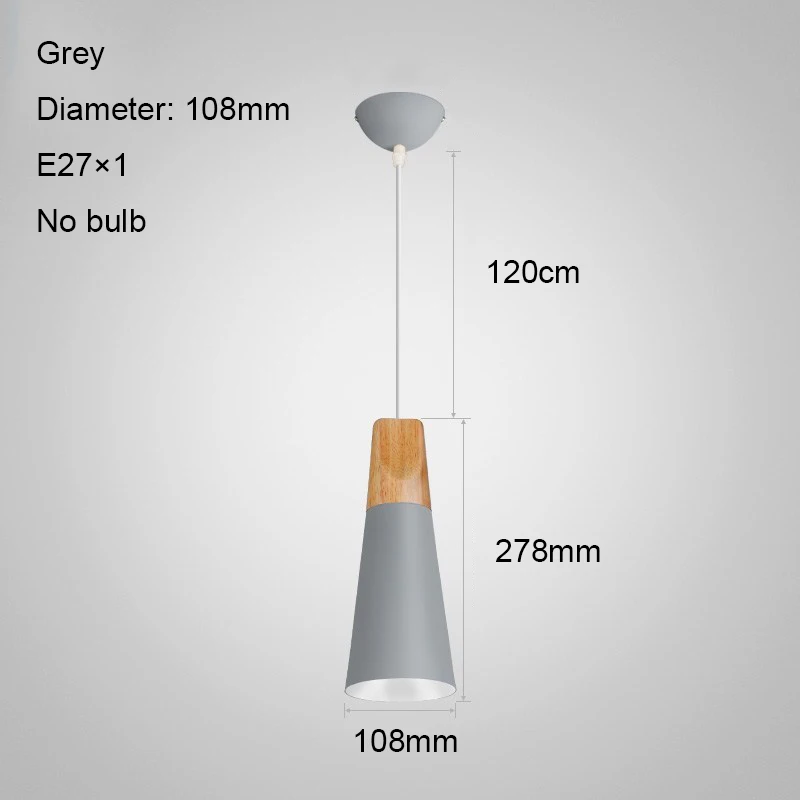 Grey 108mm no bulb Подвесной светильник светильник подвесной люстра лофт подвесные светильники лофт декор светильник люстра светильник лофт люстра детская люстра для кухни люстра на кухню светильники подвесные - Цвет корпуса: Grey 108mm no bulb