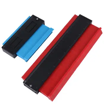 

2PCS Plastic Contour Measure Gauge Tile Layer Pressing Plate Tile Edge Molding Measuring Ruler Marking Tool (Red, Blue)