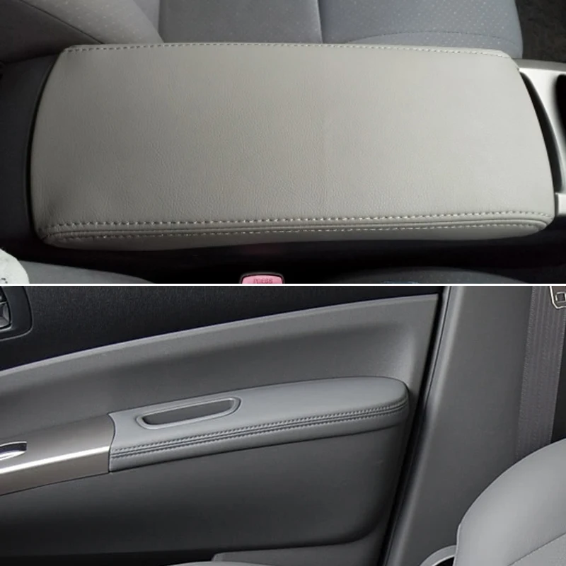 Car Armrest Cover Soft Leather For Toyota Prius 2004 2005 2006 2007 2008 Center Control / Door Armrest Cover Sticker Trim