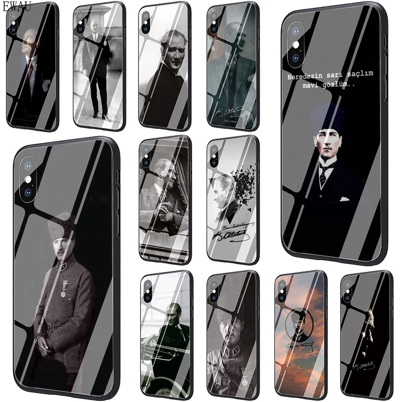 Чехол для телефона из закаленного стекла EWAU Turkey Mustafa Kemal Ataturk iphone 5 5s SE 2020 6 6s 7 8 Plus X XR