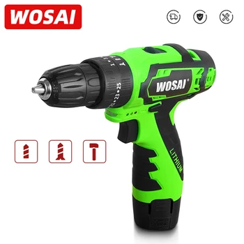 WOSAI 12V Impact Electric Screwdriver Electric Drill lithium cordless drill Cordless Screwdriver Mini Drill Power Tools prostormer 12v hand electric drill cordless screwdriver high quality drill electric screwdriver machine rechargeable power tools