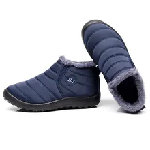 Botas de Invierno para Mujer Botas de nieve cálidas Botas de tobillo para Mujer zapatos de invierno de felpa zapatos de moda para Mujer deslizantes de talla grande Botas Mujer(China)