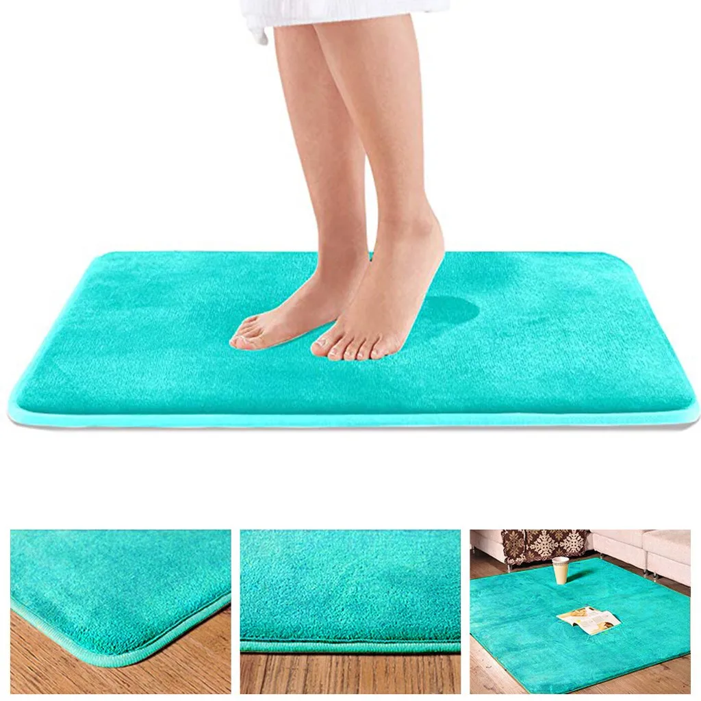 40^Memory Bath Mat Anti Slip Bath Rug with Strong Absorbent Machine Washable Shower Rug Door mat Flannel Plush Vintage Cassette