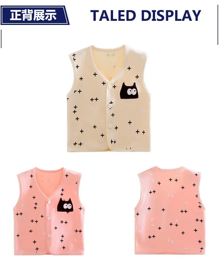 Baby Vest Spring And Autumn Female Baby Princess Korean-style Men And Treasure Fashion Single Layer Cotton Edge Buckle Vest 0-1