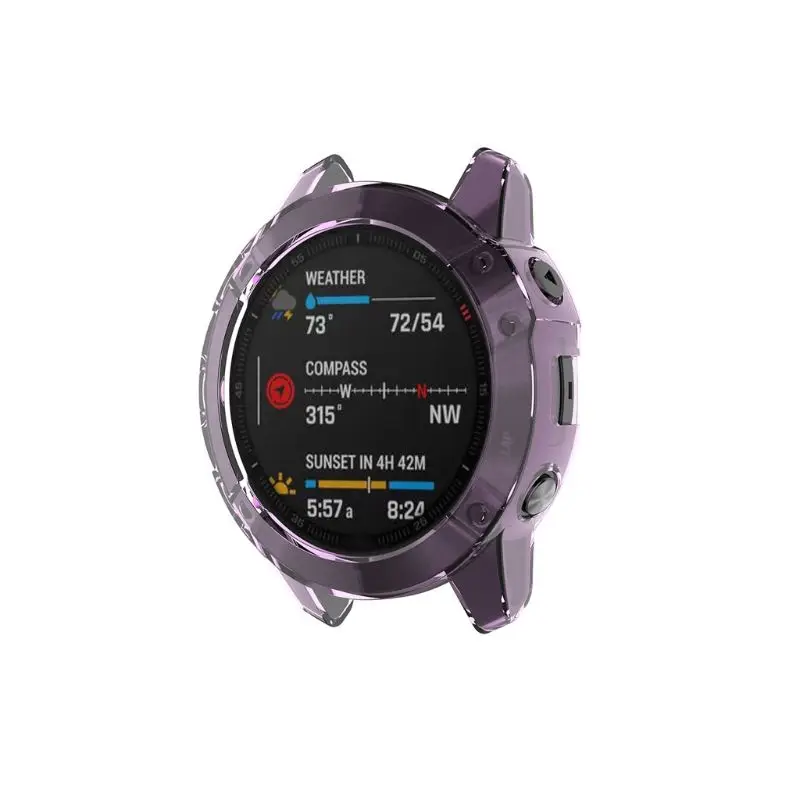 Ультра-тонкий чистый ТПУ чехол для часов Защитная крышка для Garmin Fenix 6 Smart Watch