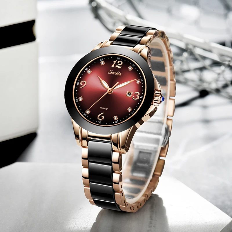 Montre Relogio LIGE Brand SUNKTA Fashion Watch Women Luxury Ceramic And Alloy Bracelet Analog Women Wrist watch Relogio Feminino 2