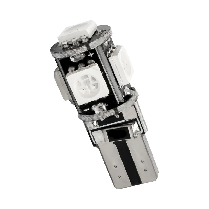 10 шт. T10 5 SMD 5050 светодиодный Canbus без ошибок автомобильные интерьерные огни W5W 194 5SMD