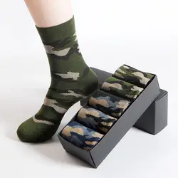 Autumn And Winter Thick Socks Men's Long Tube Cotton Socks Medium Tube Large Size Camouflage Socks