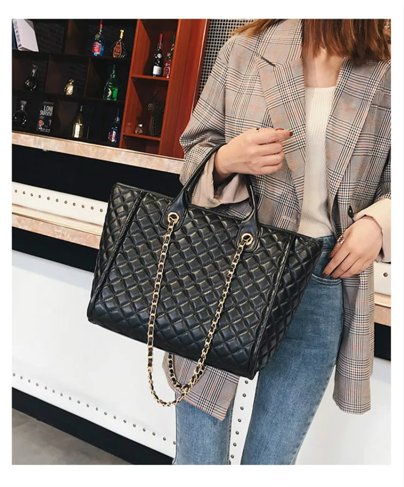 

Luxury Handbags Women Bags Designer Large Capacity Leather Handbag Purse Black Shoulder Crossbody Bag Chain Flap Travel Satchel