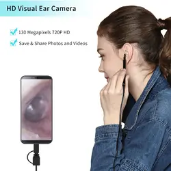 Уход за ушами эндоскоп USB Визуальный Инструмент для чистки ушей 5,5 мм 0.3MP мини камера Android PC ушной выбор Otoscope бороскоп уход за здоровьем