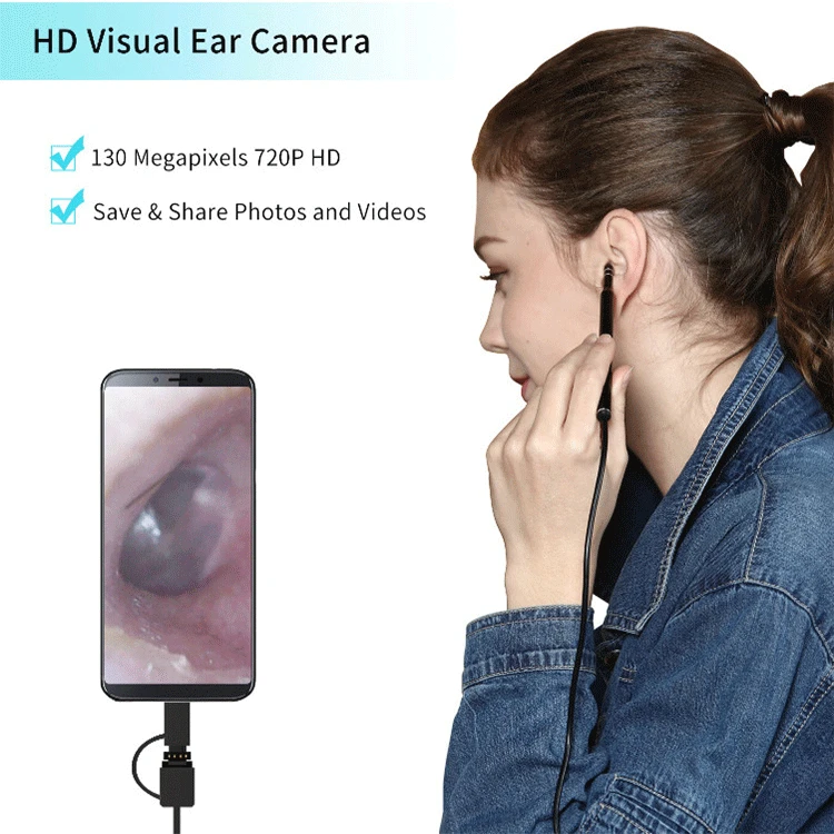 

Ear Cleaning Endoscope USB Visual Ear Spoon 5.5mm 0.3MP Mini Camera Android PC Ear pick Otoscope Borescope Tool Health Care