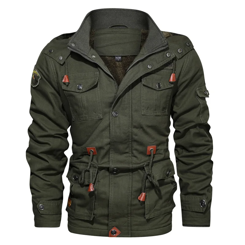 

New Winter Bomber Jacket Coat Warm Thick Fleece Hooded Overcoat Waist Drawstring Long Sleeve Casual Blouse Winter Thermal Coat4x