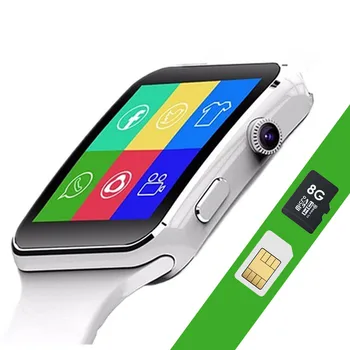 

X6 Bluetooth Smart Watch Curved Screen for Men and Women , TF SIM for Android IOS Samsung Fashion Watch Silica Gel Electronic 2g