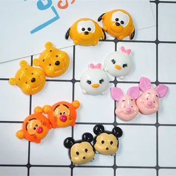 

10Pcs/lot Cartoon Tiger Bear Flatback Resin Cabochon Kawaii Animals Cabochons Kids Hair Bows Accessories DIY Scrapbooking Decor