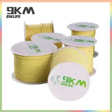 Cabo de pesca para adultos com ajuda de 15m 60m, kevlar kite com cabo auxiliar a pesca, acessórios de acampamento e caminhadas com resistência cortada