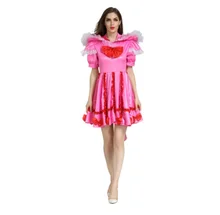 

Hot PVC sissy girl maid cool pink lockable dress cos dress customization