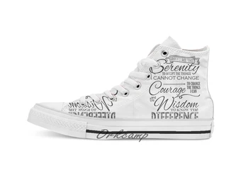 

Serenity Prayer Chalk Typography Custom Casual High Top lace-up Canvas shoes sneakers Drop shipping