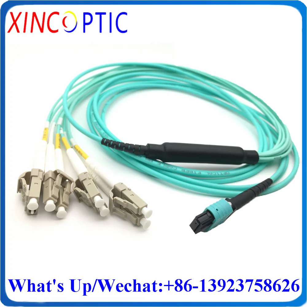 

MPO/F-LC/UPC-OM3-8F-3.0-3M-LSZH Type B,MPO-F to 8xLC/UPC Fiber Optical Patch Cord Multimode 40G QSFP+