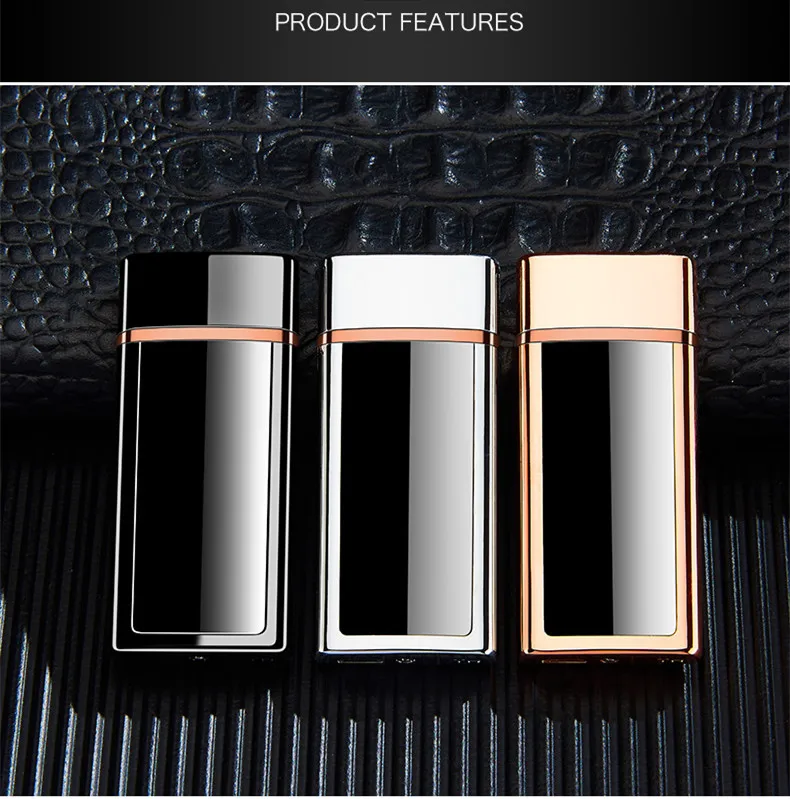 USB отпечаток пальца Зажигалка электронная USB перезарядка сигарета электрическая Подарочная Зажигалка для подарка бойфренду