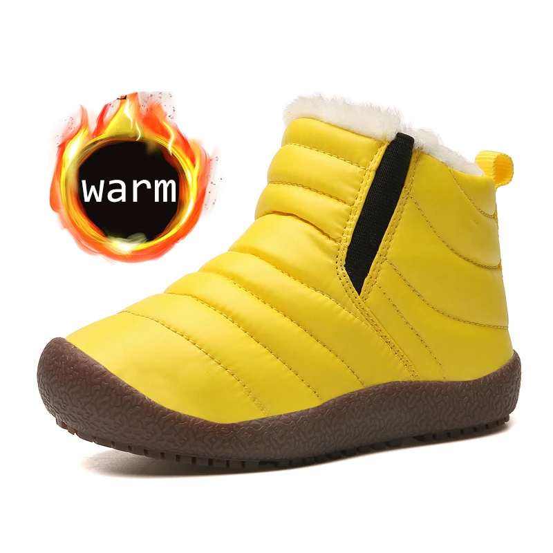 

2019 winter warm girls shoes kids boots snow with fur plush children boys sneakers booties toddler Casual lightweight waterproof