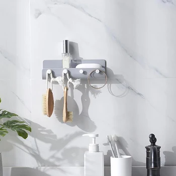 

Home Creative Plastic Hooks Without Punching Wall-mounted Gloves Key Storage Rack Kitchen Storage Rack