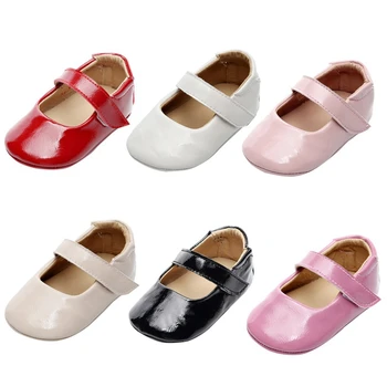 

6 Color Fashion Baby Girls Baby Shoes Cute Newborn First Walker Shoes Infant Solid Princess Soft Sole Bottom Anti-slip Shoes
