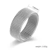 Simple Braided Elastic Mesh Ring Watchband Men Rings Gold Black Silver Color 8MM Width Punk Fashion Jewelry ► Photo 2/6