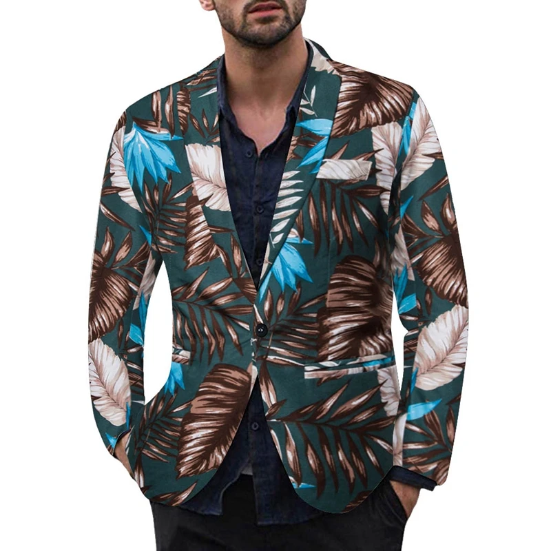 Male Suit Blazer Printed Men Slim Jacket Vintage Suits Fashion Luxury Formal wedding Dress Stage Costumes for Singers
