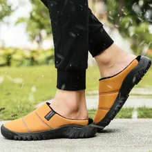 Мужская обувь; повседневные домашние тапочки; бархатная теплая обувь; водонепроницаемые хлопковые тапочки; zapatos de hombre chaussure homme; большие размеры