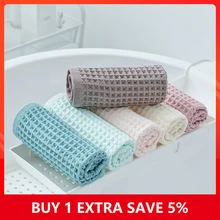 

1/3/5/10 PCS Cotton Waffle Towel 6 Colors Plain Color Soft And Comfortable Water Sucking Strong Travel Home Towel 34x72CM