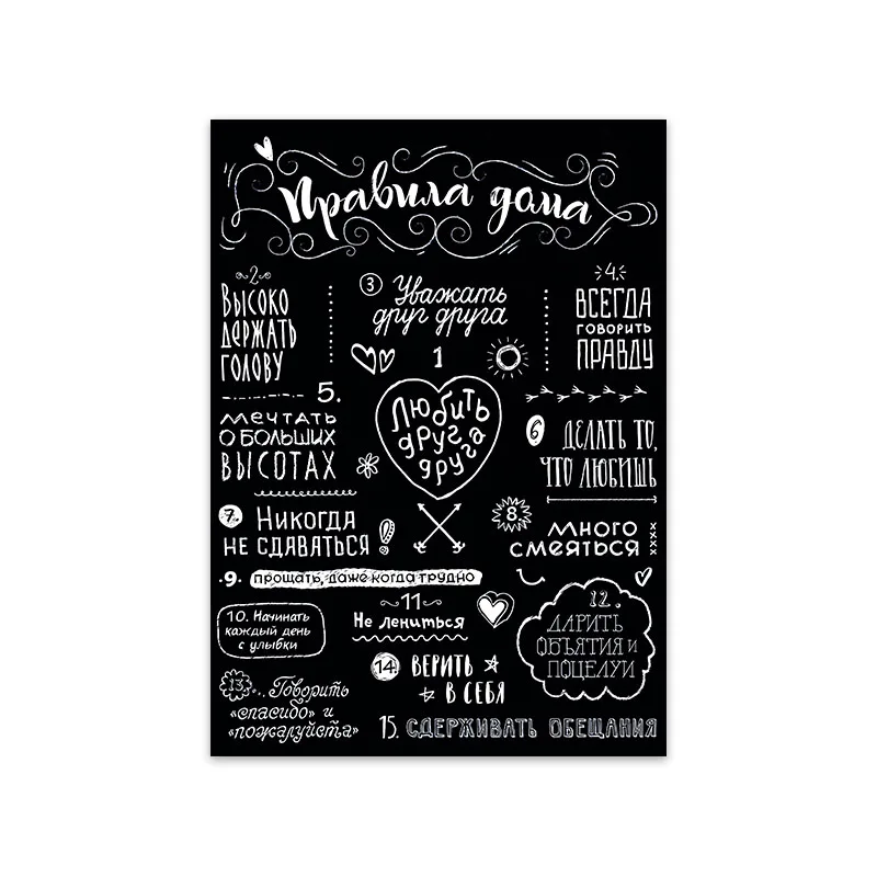 House-Rules-Canvas-Painting-Russian-Quotes-Wall-Art-Posters-and-Prints-Nordic-Black-White-Pictures-Cuardos (8)