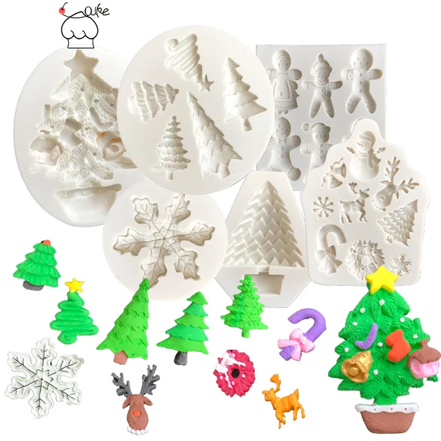  DIY Fudge Mold Christmas Decoration Cute Silicone Fudge Cake  Mold Chocolate Candy Clay Candle Handmade Baking Tools : Home & Kitchen