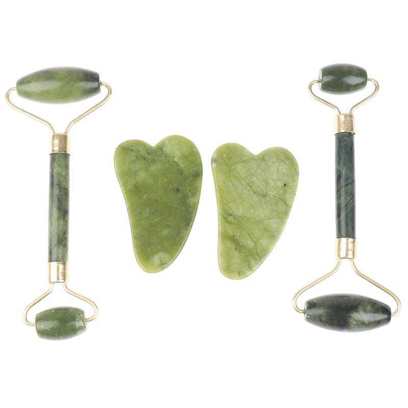 Hot Natural Jade Guasha Scraping Massage Scraper Face Massager Acupuncture Gua Sha Board Acupoint Face Eye Care SPA Massage Tool