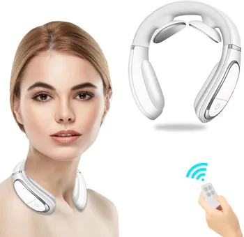 

Neck Massager with Pulse Heated for Neck and Back,Head Massager Scalp Stress Relax Wireless 3D Travel Neck Massage Equipment