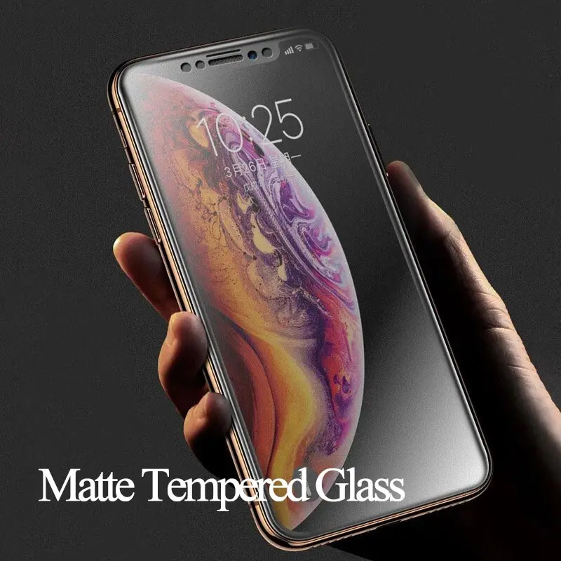 Закаленное матовое стекло для iPhone 8 7 6 6S Plus X полное покрытие защита экрана plus от
