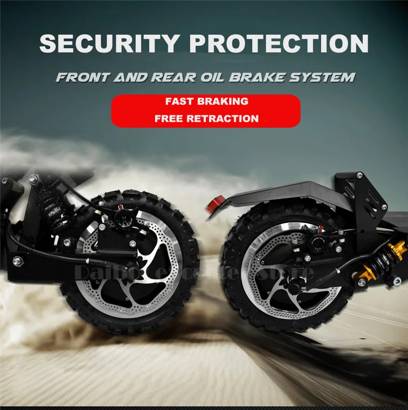 Daibot Off Road Electric Scooter Two Wheel 12 Inch 60V Dual Drive 1600W 80KMH With Seat Powerful Electric Bike For Adult  (1)
