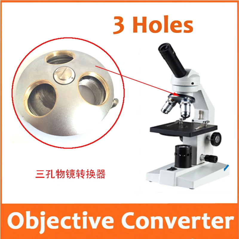 3 Holes Objective Converter For Biological Microscope Revolving Nosepiece 3 Hole Microscope Objective Lens Adapter Holder Microscope Parts Accessories Aliexpress