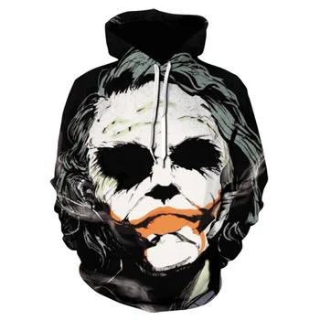 

nueva moda Joker 3D con capucha payaso Cool estampado Sudadera con capucha informal hombres mujeres niños Pullover Harajuku ropa