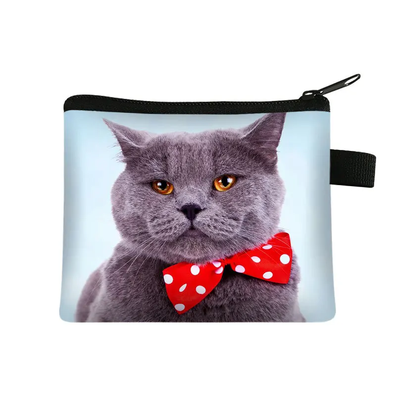 Coin Purse Animal Cat Children's Wallet Student Portable Card Bag Coin Key Storage Bag Polyester Hand Mini Sac coin purse plush coin purse coin wallet change bag card wallet