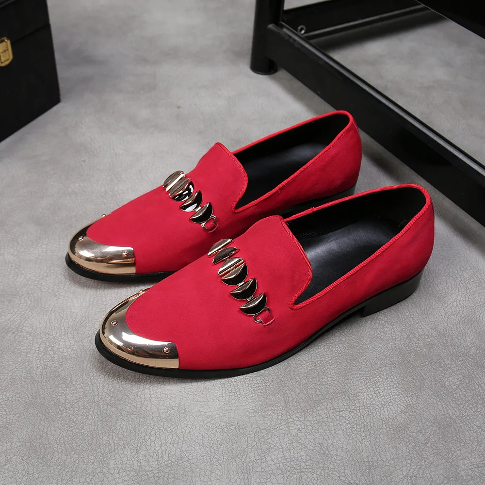

Schoenen Mannen British Style Men Casual Leather Shoes Slip-on Pointed Toe British Style Loafers