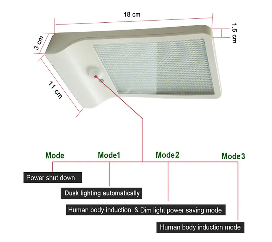 36 светодиодов PIR датчик движения Солнечный уличный светильник 3 режима наружный светильник Настенный светильник водонепроницаемый энергосберегающий двор дорожка для дома Garde