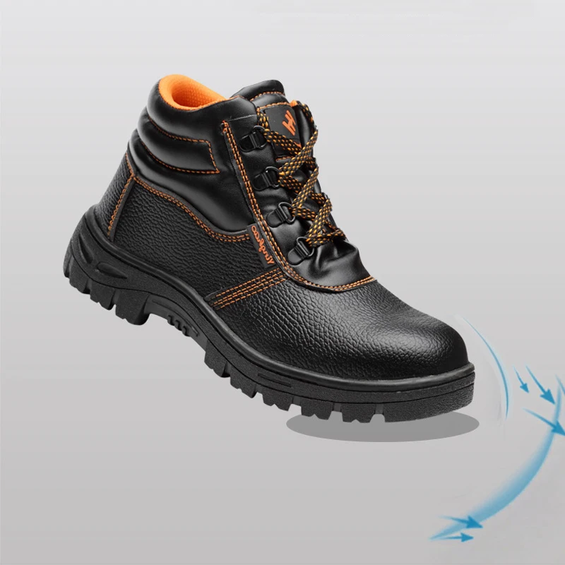 

2019 Autumn Winter Combat Men High Top Toe Cap Anti Smashing Work Boots Men Safety Shoes Waterproof Non-slip Work Shoes Sneakers