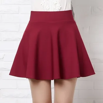 

2020 Spring Summer Women A-line Skirt High Waist Faldas Ladies Solid Color Sexy Girl Mini Short Skirts Saia Feminina