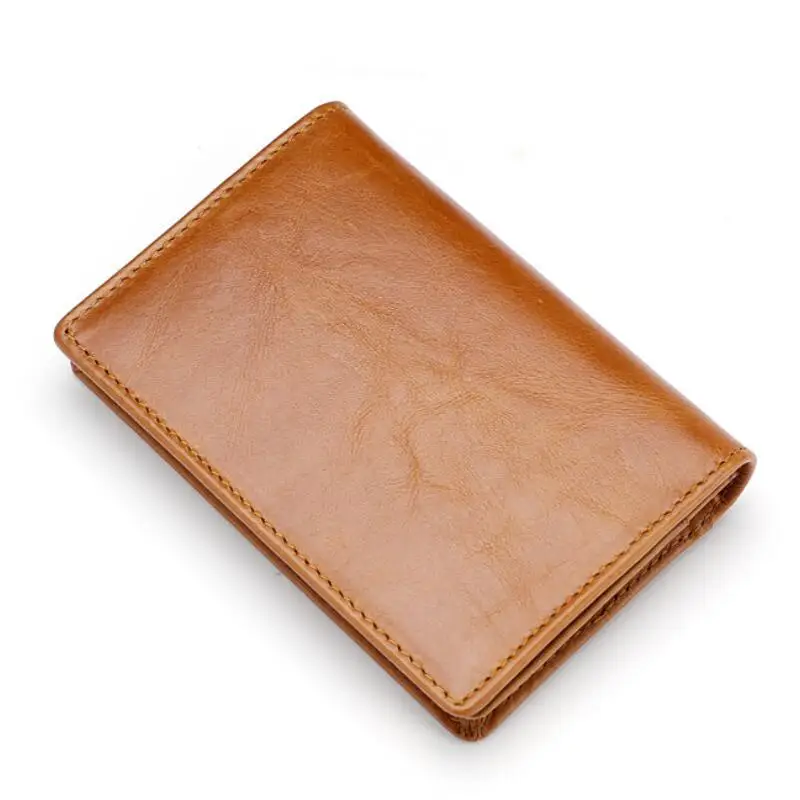 

Cartera de cuero genuino de moda para hombre, monedero de cuero de vaca de lujo para hombre, carteras de cuero para dinero y portatarjetas múltiples