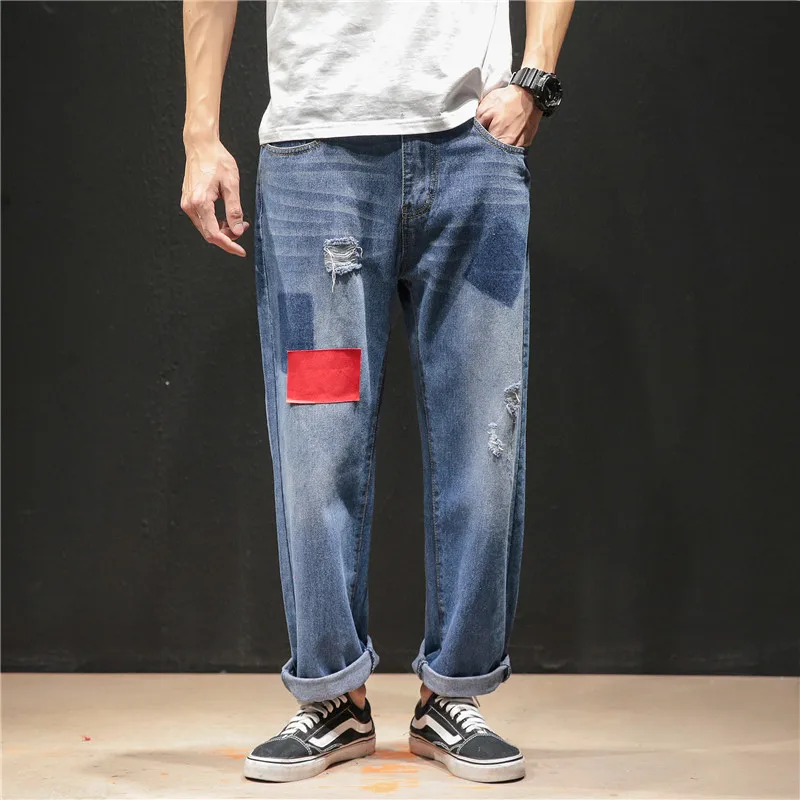 

High Quality Men Jeans Hole Ripped Destroyed Jean Homme Masculino Fashion Design Men's Jean Slim Jeans For Male Pants M-5XL