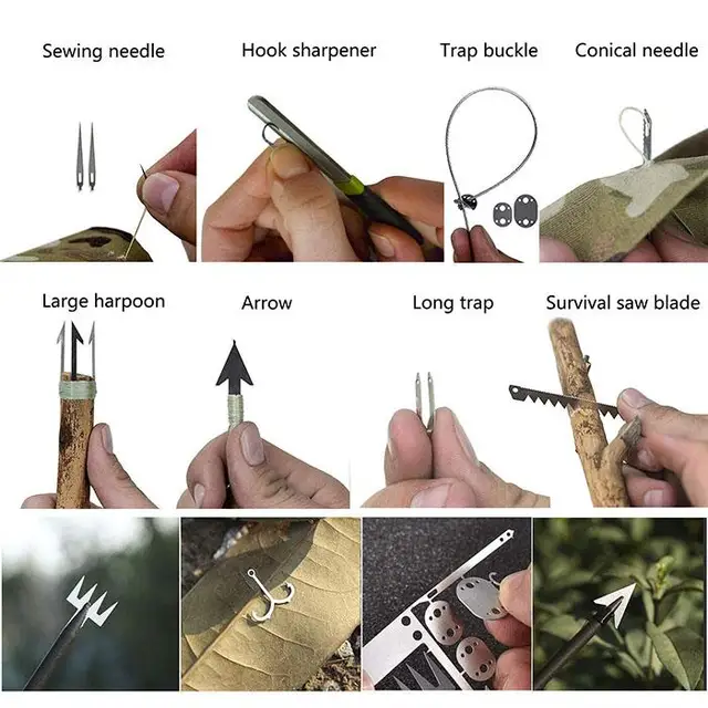 The Ultimate Survival Card Outdoor Multifunctional Fishing Hook Card Camping Survival Tool Portable Fishing Gear 3