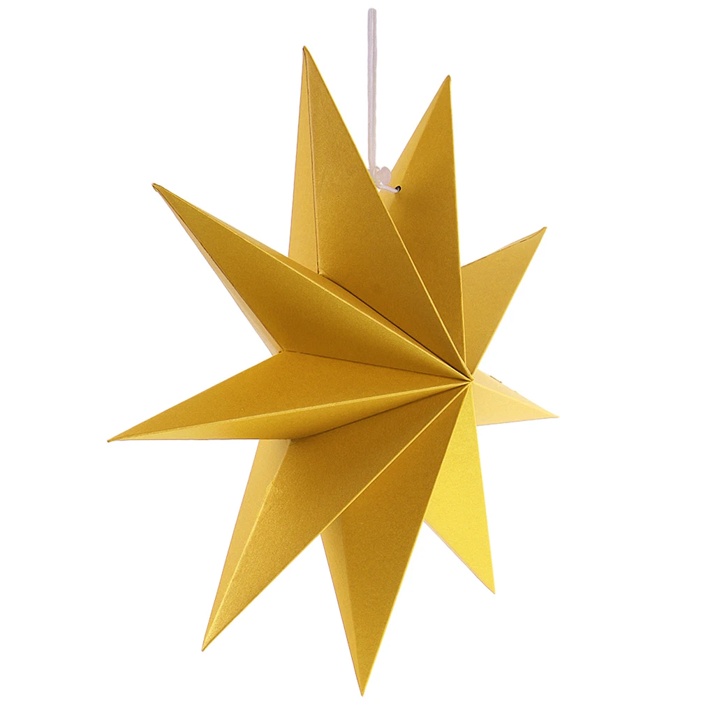 3D Paper 9 Point Star Wedding Christmas Tree Ceil Wall Ornament Hanging Decor